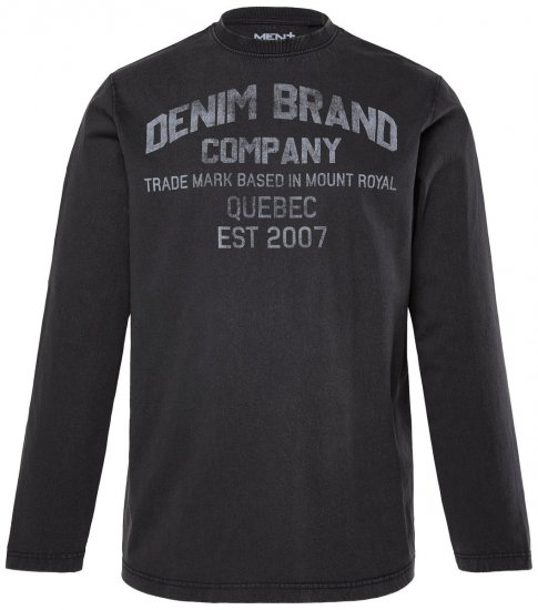 Men+ 612 Póló hosszú ujjú Denim Brand Company Fekete - Pólók - Nagyméretű pólók - 2XL-14XL