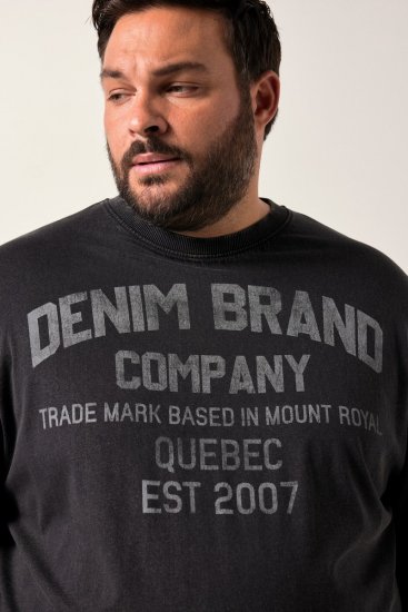 Men+ 612 Póló hosszú ujjú Denim Brand Company Fekete - Pólók - Nagyméretű pólók - 2XL-14XL