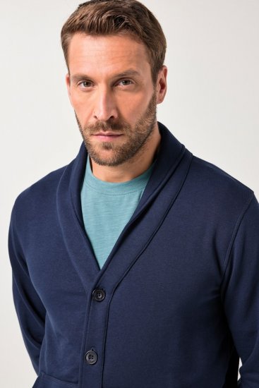 JP1880 Sweat Jacket Shawl Collar Navy - Pulóverek & kapucnis pulóverek - Pulóverek & Kapucnis pulóver 2XL-12XL