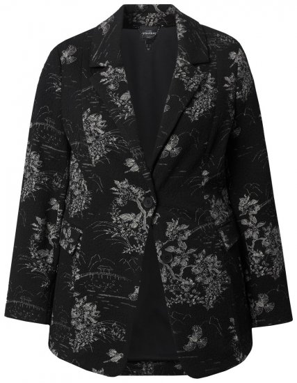Ulla Popken 841901 Mintás blézer Fekete - Blézerek - Blézerek plus size méretben nőknek