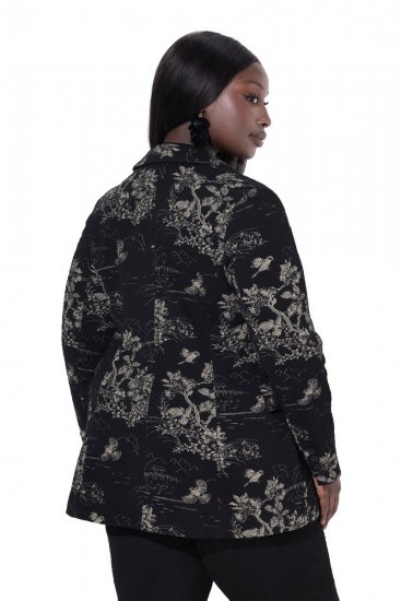 Ulla Popken 841901 Mintás blézer Fekete - Blézerek - Blézerek plus size méretben nőknek
