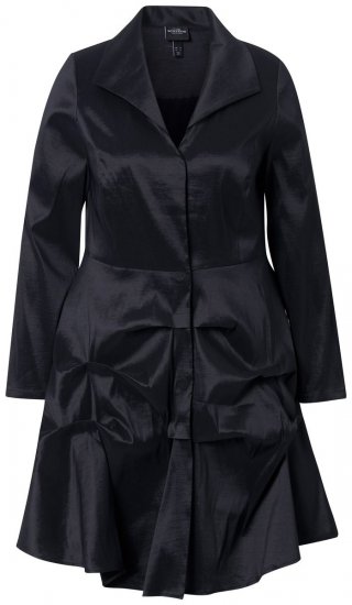 Ulla Popken 842028 Peplum blézer redőkkel Fekete - Blézerek - Blézerek plus size méretben nőknek