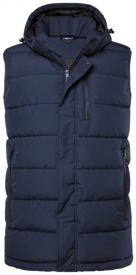 Men+ 433 Mellény steppelt kapucnival Sötétkék - Kabátok - Nagyméretű Kabátok - 2XL-8XL