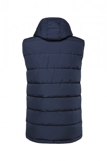 Men+ 433 Mellény steppelt kapucnival Sötétkék - Kabátok - Nagyméretű Kabátok - 2XL-8XL