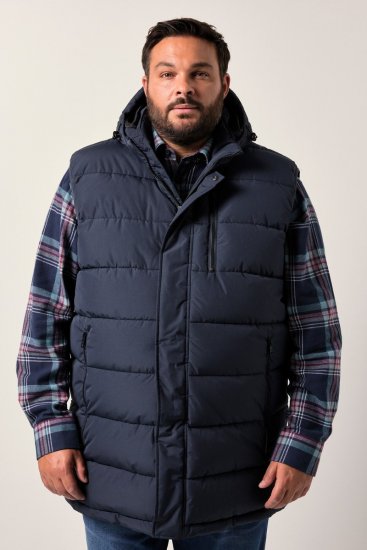 Men+ 433 Mellény steppelt kapucnival Sötétkék - Kabátok - Nagyméretű Kabátok - 2XL-8XL