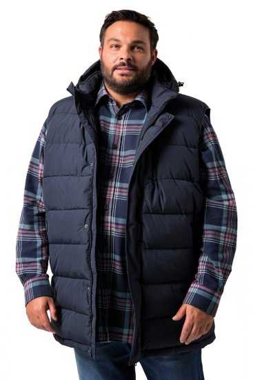 Men+ 433 Mellény steppelt kapucnival Sötétkék - Kabátok - Nagyméretű Kabátok - 2XL-8XL