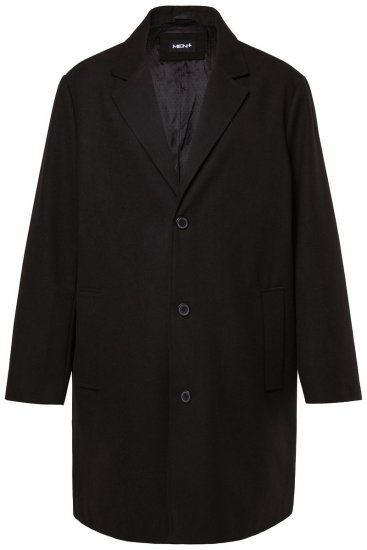 Men+ 482 Vízlepergető gyapjú hatású kabát Fekete - Kabátok - Nagyméretű Kabátok - 2XL-8XL