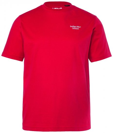 Men+ 500 Póló Indigo Blue Denim Sötétpiros - Pólók - Nagyméretű pólók - 2XL-14XL