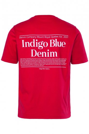 Men+ 500 Póló Indigo Blue Denim Sötétpiros - Pólók - Nagyméretű pólók - 2XL-14XL