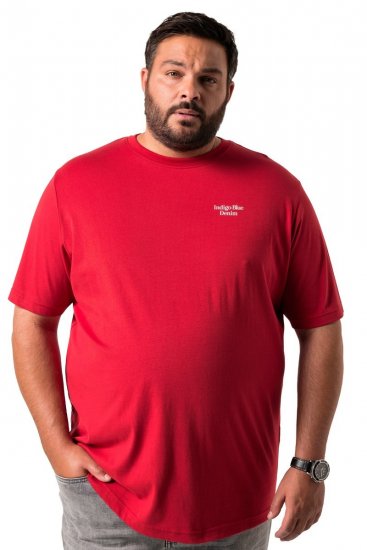 Men+ 500 Póló Indigo Blue Denim Sötétpiros - Pólók - Nagyméretű pólók - 2XL-14XL