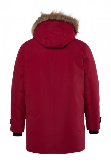 Men+ 619 Funkcionális parka műszőrmés kapucnival Borvörös - Kabátok - Nagyméretű Kabátok - 2XL-8XL