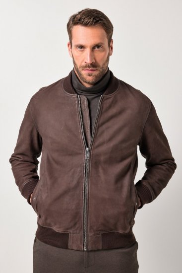 JP1880 Jacket Buffed Nubuck Lamb Leather Brown - Kabátok - Nagyméretű Kabátok - 2XL-8XL
