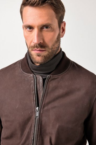 JP1880 Jacket Buffed Nubuck Lamb Leather Brown - Kabátok - Nagyméretű Kabátok - 2XL-8XL