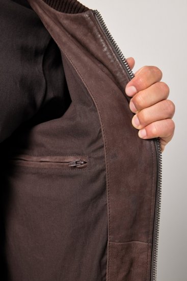 JP1880 Jacket Buffed Nubuck Lamb Leather Brown - Kabátok - Nagyméretű Kabátok - 2XL-8XL