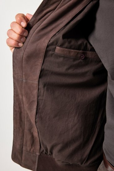 JP1880 Jacket Buffed Nubuck Lamb Leather Brown - Kabátok - Nagyméretű Kabátok - 2XL-8XL