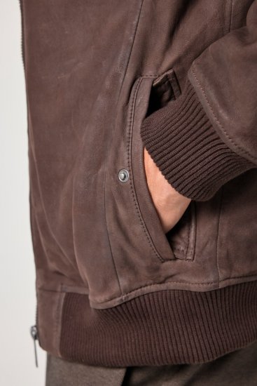 JP1880 Jacket Buffed Nubuck Lamb Leather Brown - Kabátok - Nagyméretű Kabátok - 2XL-8XL