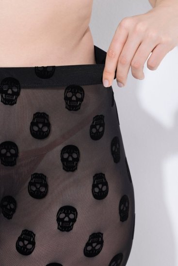 Ulla Popken 842886 Mintás harisnyaleggings Fekete - Harisnyanadrágok & zoknik - 