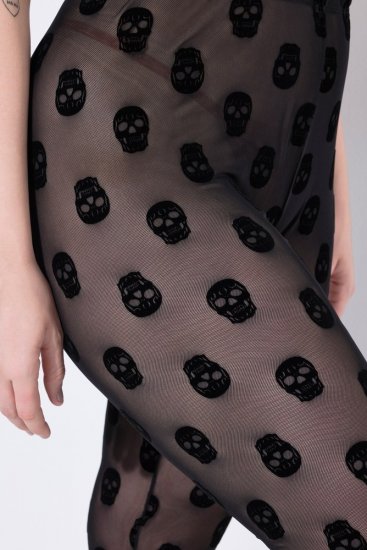 Ulla Popken 842886 Mintás harisnyaleggings Fekete - Harisnyanadrágok & zoknik - 