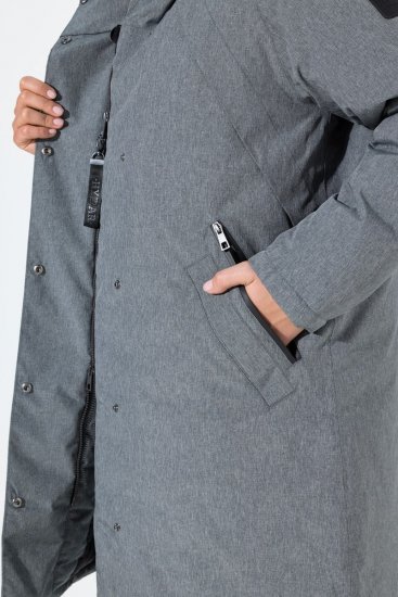 Ulla Popken 842951 Vízálló HYPRAR funkcionális kapucnis kabát Sötétszürke melírozott - Kabátok - Női plus size kabátok