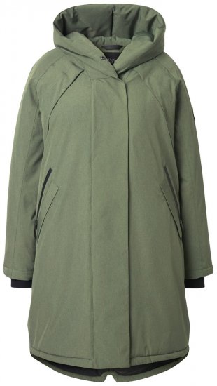 Ulla Popken 842951 Vízálló HYPRAR funkcionális kapucnis kabát Szürkészöld - Kabátok - Női plus size kabátok