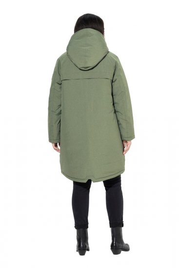 Ulla Popken 842951 Vízálló HYPRAR funkcionális kapucnis kabát Szürkészöld - Kabátok - Női plus size kabátok