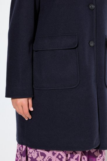 Ulla Popken 843058 Gyapjúkabát Sötétkék - Kabátok - Női plus size kabátok