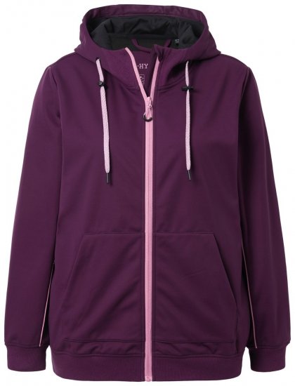 Ulla Popken 843186 Vízlepergető softshell kabát fényvisszaverőkkel Borvörös - Dzsekik - Nagy méretű női dzsekik