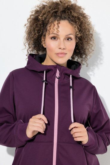 Ulla Popken 843186 Vízlepergető softshell kabát fényvisszaverőkkel Borvörös - Dzsekik - Nagy méretű női dzsekik