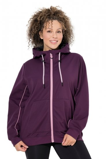 Ulla Popken 843186 Vízlepergető softshell kabát fényvisszaverőkkel Borvörös - Dzsekik - Nagy méretű női dzsekik