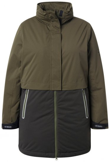 Ulla Popken 843480 Kétszínű HYPRAR funkcionális kapucnis kabát Olívazöld - Kabátok - Női plus size kabátok