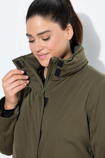 Ulla Popken 843480 Kétszínű HYPRAR funkcionális kapucnis kabát Olívazöld - Kabátok - Női plus size kabátok