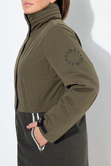Ulla Popken 843480 Kétszínű HYPRAR funkcionális kapucnis kabát Olívazöld - Kabátok - Női plus size kabátok