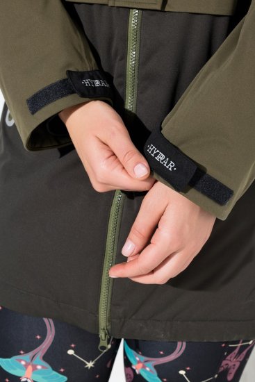 Ulla Popken 843480 Kétszínű HYPRAR funkcionális kapucnis kabát Olívazöld - Kabátok - Női plus size kabátok