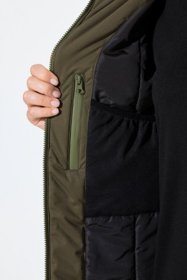 Ulla Popken 843480 Kétszínű HYPRAR funkcionális kapucnis kabát Olívazöld - Kabátok - Női plus size kabátok