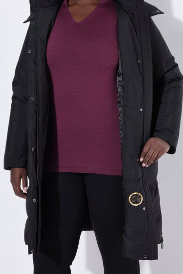 Ulla Popken SYMPATEX Triple Function Coat Black - Kabátok - Női plus size kabátok