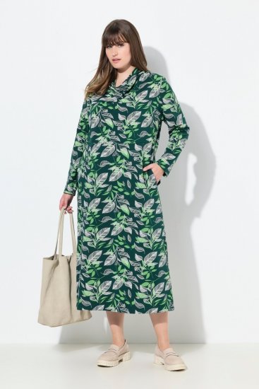 Ulla Popken 843496 Mintás pulóverruha Korall - Pulóverruhák - 