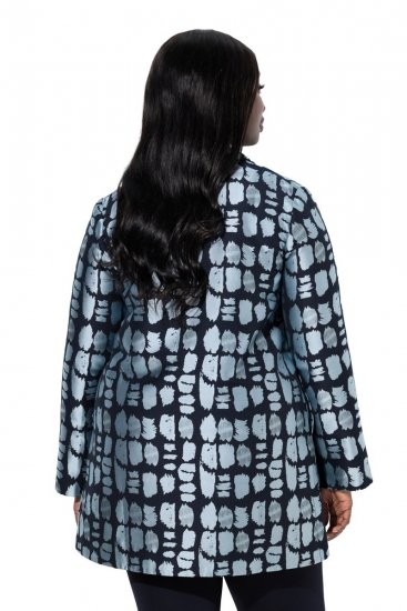 Ulla Popken 843937 Mintás strukturált blézer Sötétkék - Blézerek - Blézerek plus size méretben nőknek