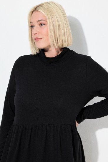 Ulla Popken 844233 Hosszú ujjú kötött ruha Fekete - Kötött ruhák - 