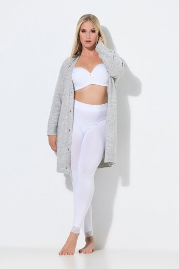 Ulla Popken 844563 Harisnyaleggings csipkével Fehér - Harisnyanadrágok & zoknik - 