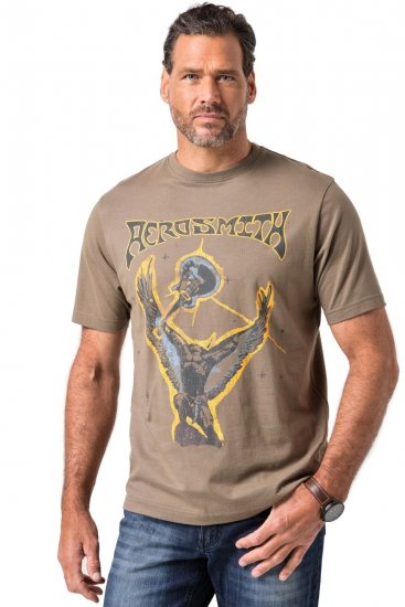 JP1880 844644 Aerosmith Póló Sötét taupe - Zenekaros pólók - Zenekaros pólók nagy méretben