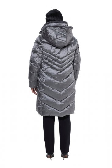 Ulla Popken 844764 Fémes fényű steppelt HYPRAR kabát Antracit - Kabátok - Női plus size kabátok