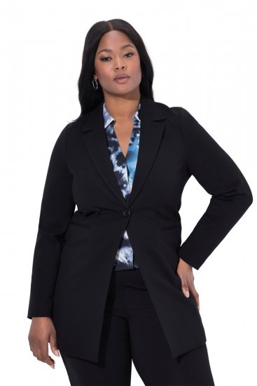 Ulla Popken 844842 Jersey blézer Fekete - Blézerek - Blézerek plus size méretben nőknek