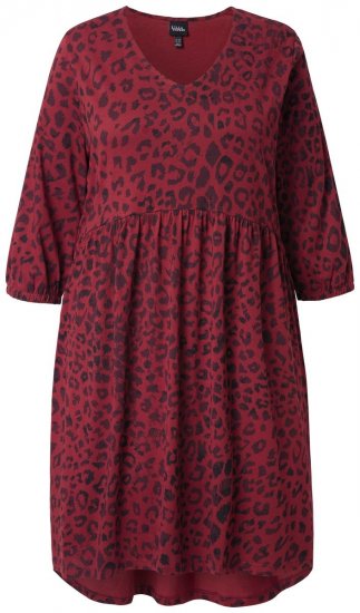 Ulla Popken 844945 A-vonalú jersey ruha V-nyakkal Szilva - Jersey ruhák - 