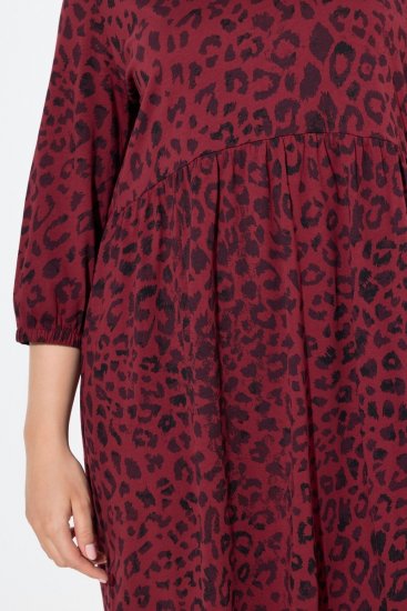 Ulla Popken 844945 A-vonalú jersey ruha V-nyakkal Szilva - Jersey ruhák - 