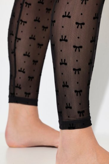 Ulla Popken 844970 Mintás harisnyaleggings Fekete - Harisnyanadrágok & zoknik - 
