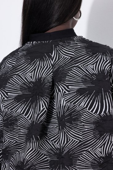 Ulla Popken 844981 Strukturált kerek nyakú blézer Fekete - Blézerek - Blézerek plus size méretben nőknek