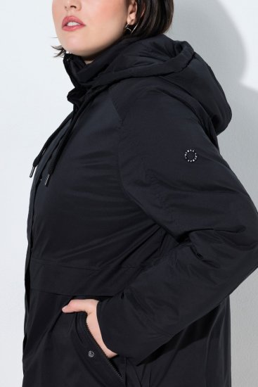 Ulla Popken 845111 Parka Fekete - Kabátok - Női plus size kabátok