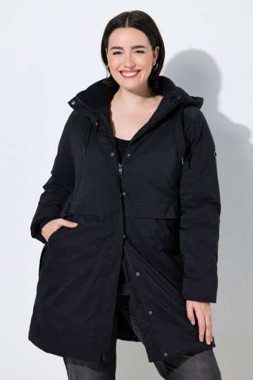 Ulla Popken 845111 Parka Fekete - Kabátok - Női plus size kabátok