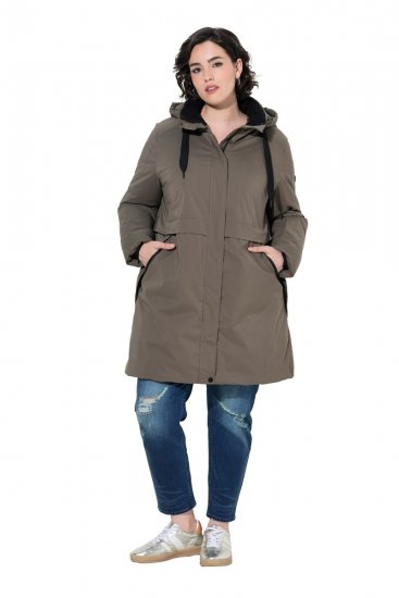 Ulla Popken 845111 Parka Sötétzöld - Kabátok - Női plus size kabátok