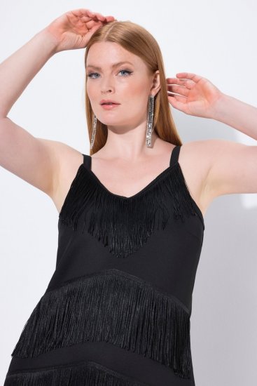 Ulla Popken 845152 Ujjatlan ruha Fekete - Estélyi ruhák - Molett alkalmi ruhák